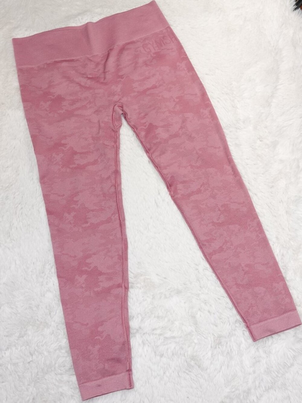 Gymshark Pink Camo Adapt Seamless Ruched Glute Contour Leggings